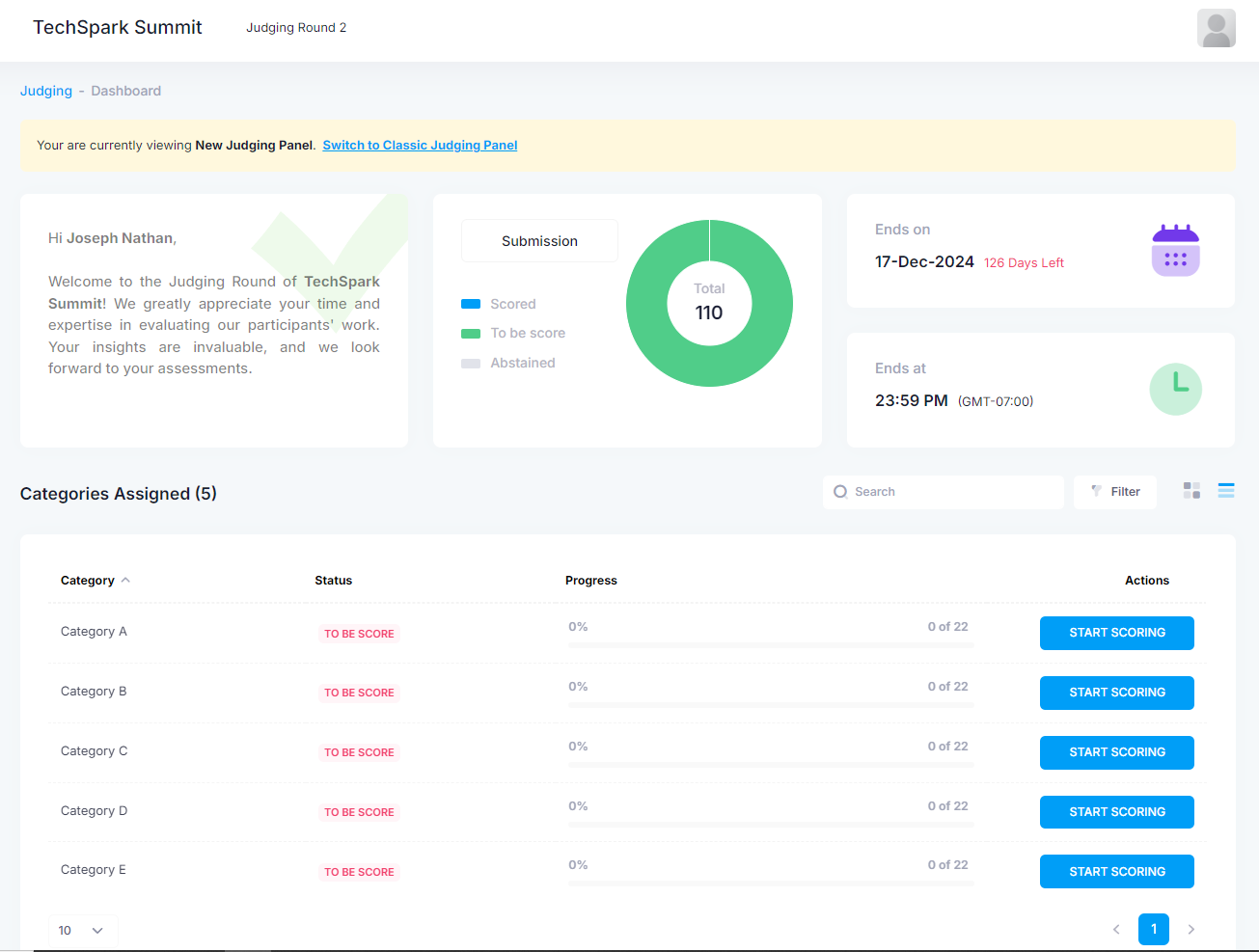 Judging Dashboard 